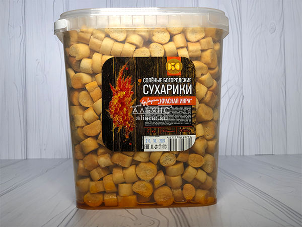 Сухарики с красной икрой в Кубинке
