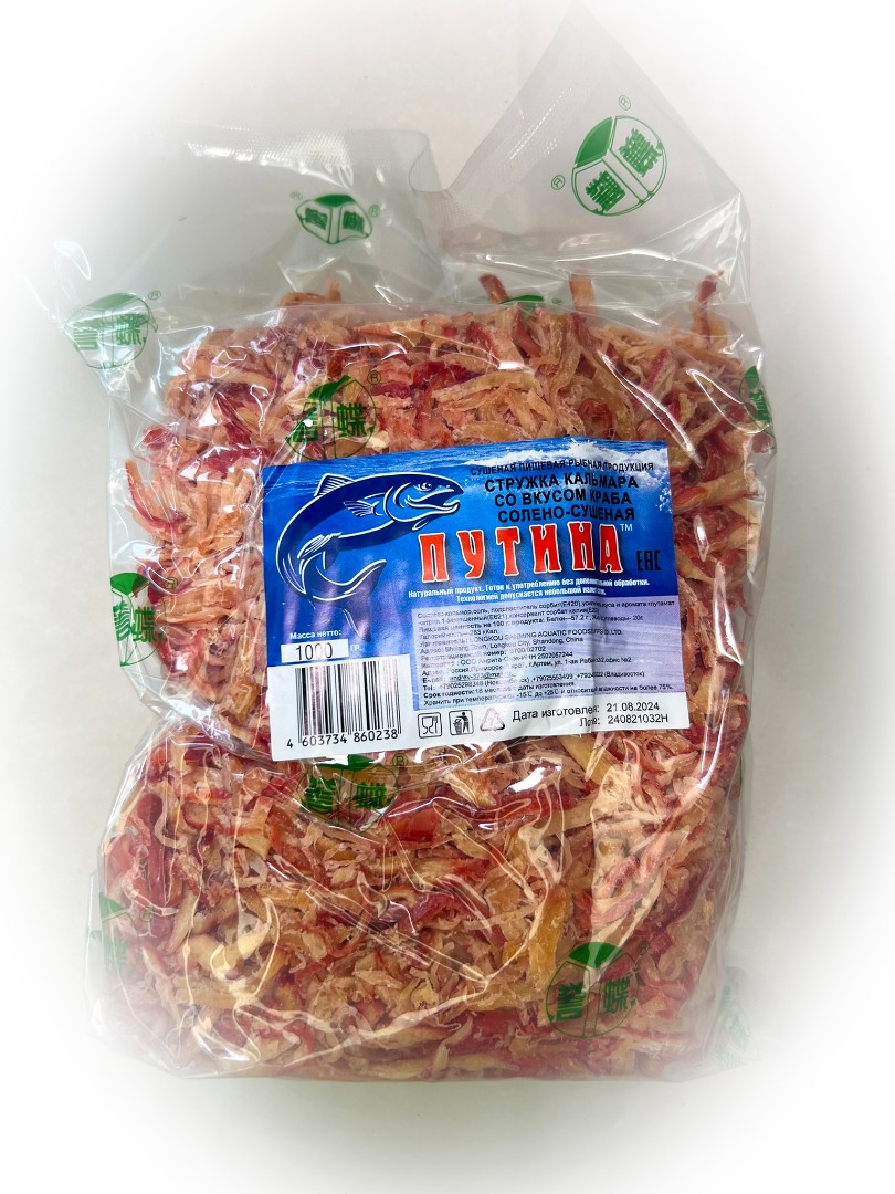 Кальмар стружка со вкусом краба "Розовая" (ПУТИНА) в Кубинке
